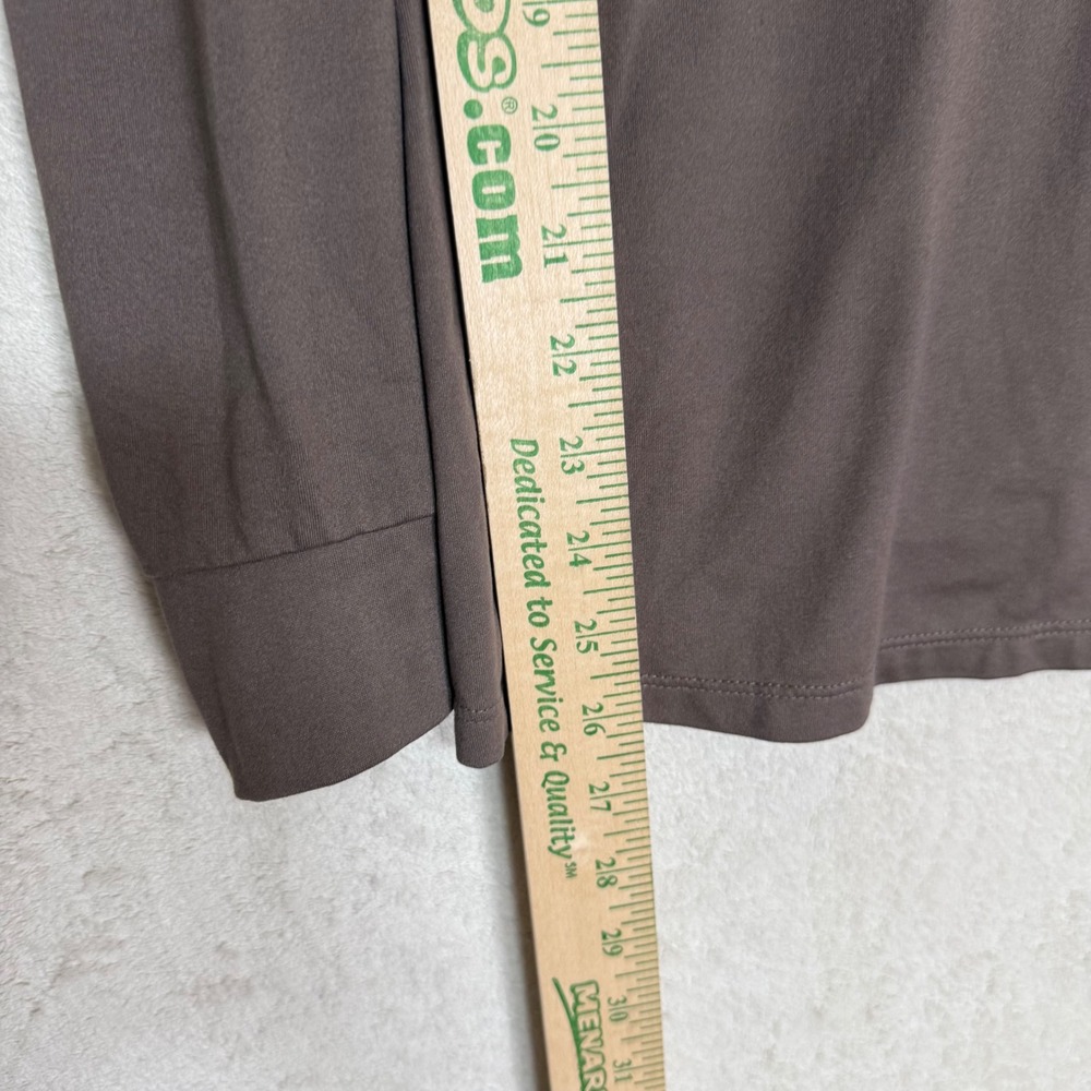AnyBody Womens Brown Long Sleeve Scoop Neck Top Size L Stretch Basic Layering - Picture 3 of 7